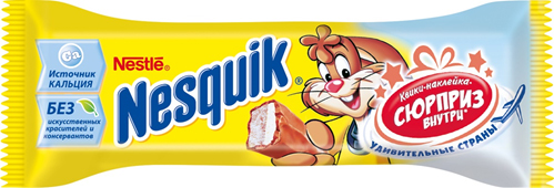 Nesquik chocolate bar with nougat, milk filling and crispy rice 43g